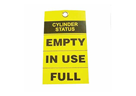 Lockout Tags Tear Proof Single Sided PSP120TP-Cylinder Status Empty/In Use/Full